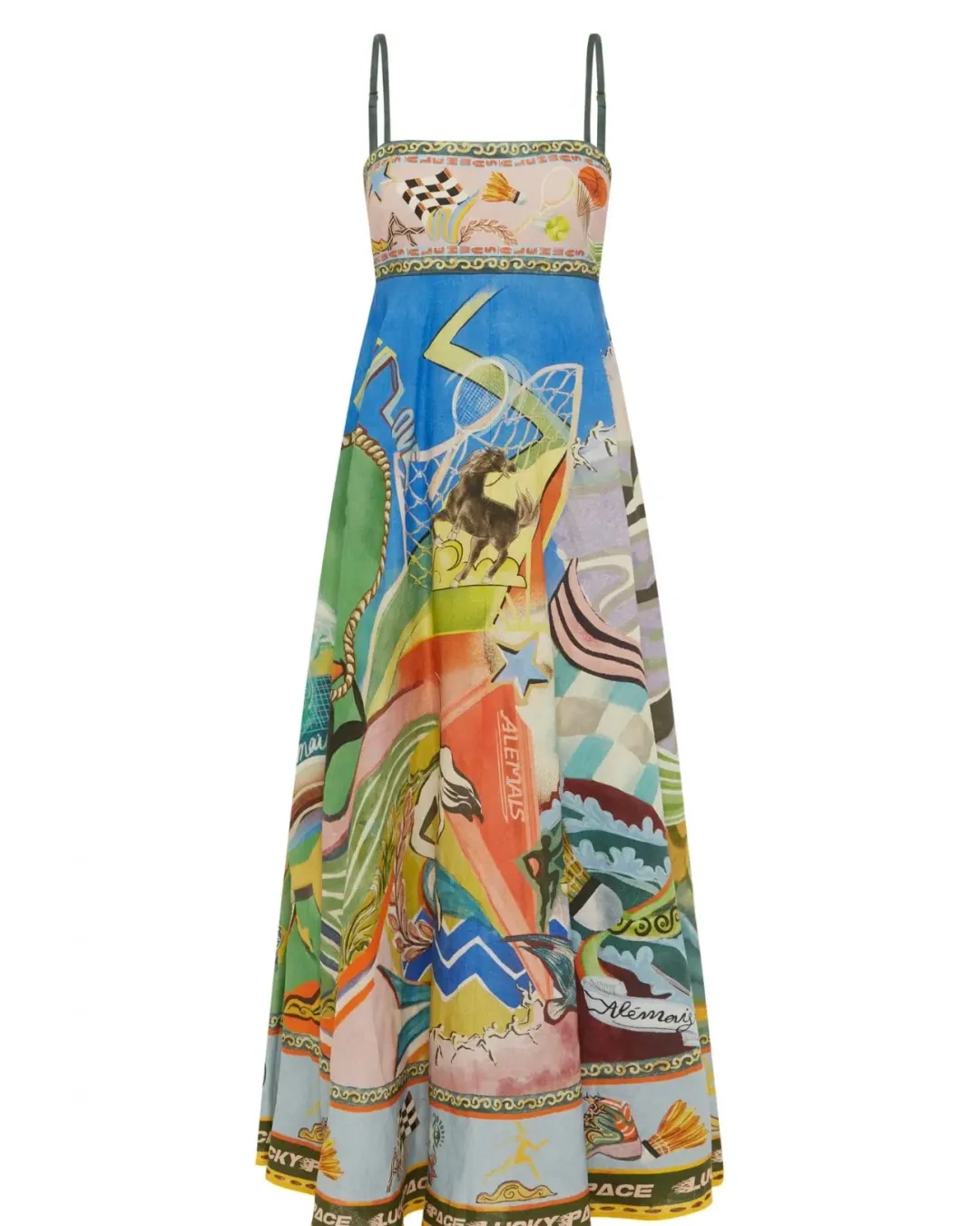 Alemais Lucky Pace Sundress Multi Print Size 12 for rent on The Volte - main image
