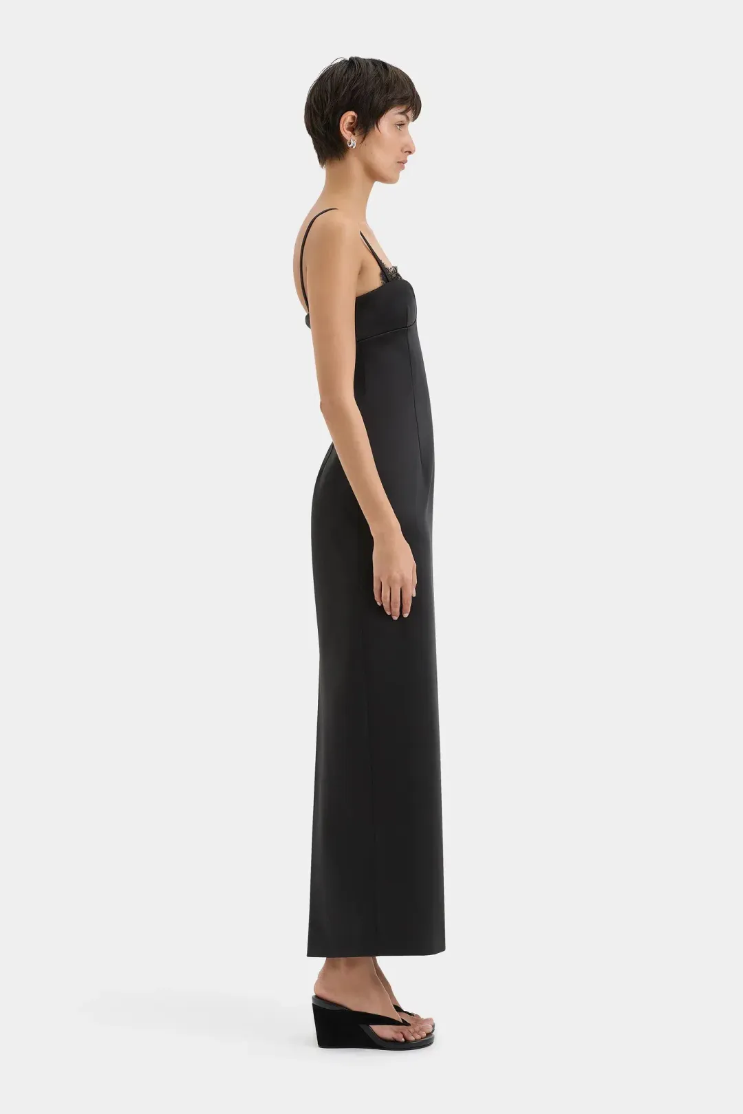 Sir the Label Poppy Column Midi Dress Black Size 12 for rent on The Volte - main image