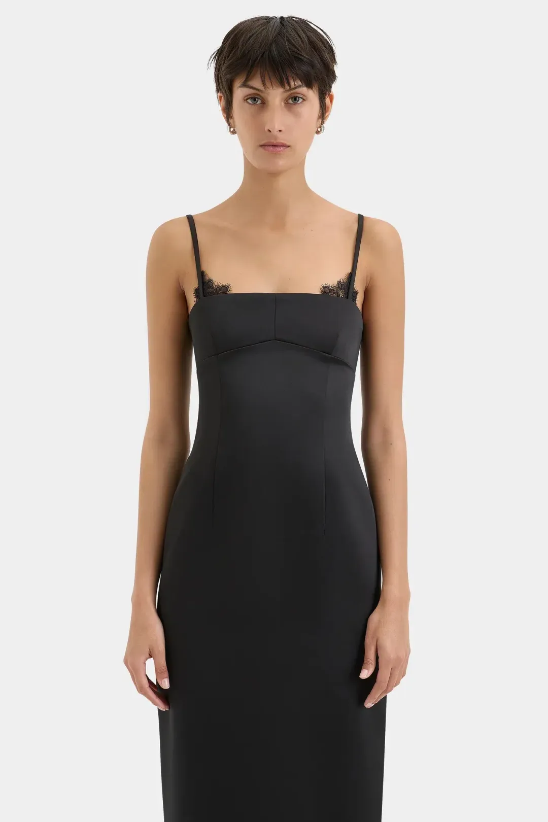 Sir the Label Poppy Column Midi Dress Black Size 12 for rent on The Volte - main image