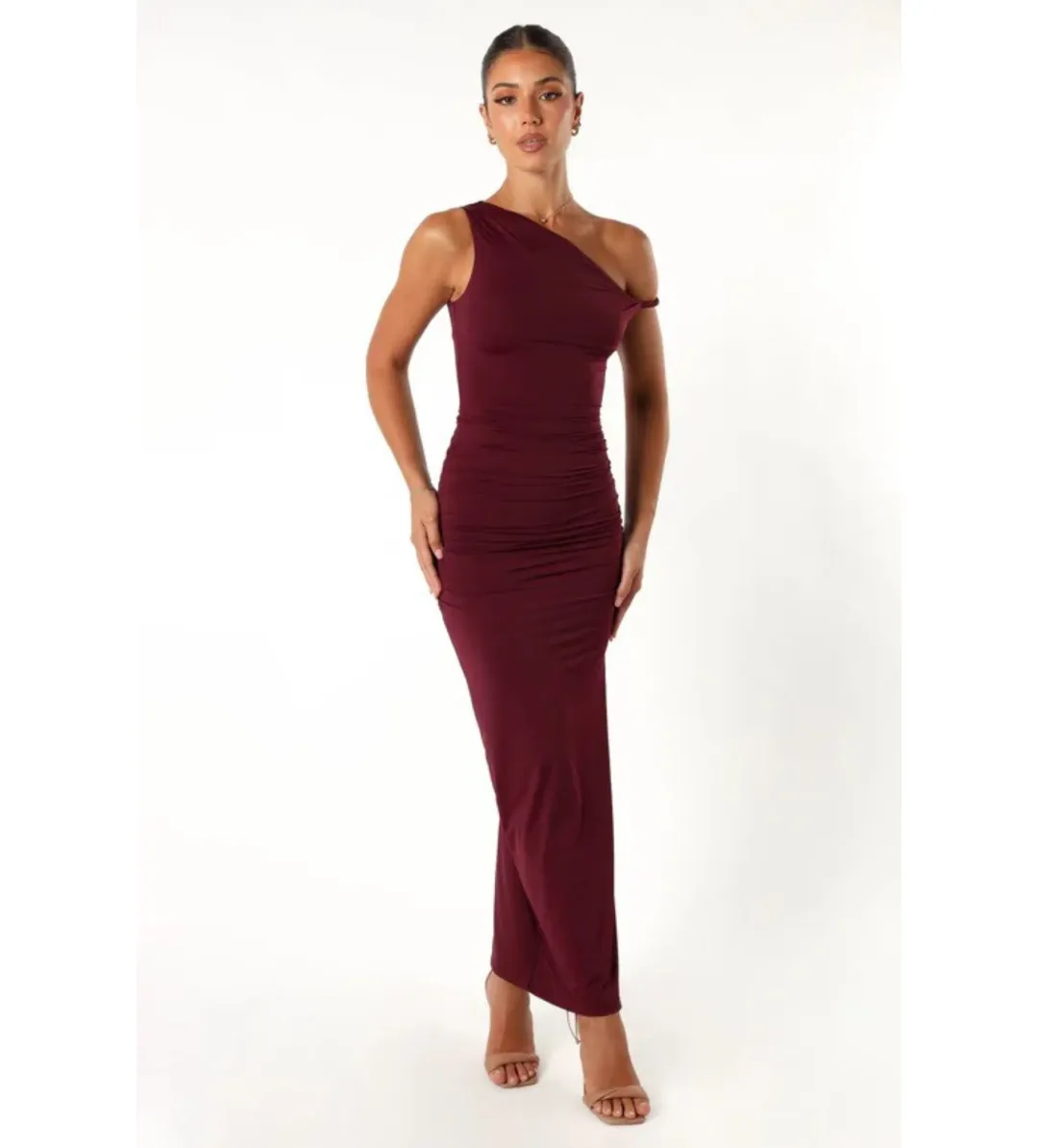 Runaway The Label Karmina Midi Dress Merlot Size AU 8 for rent on The Volte - main image