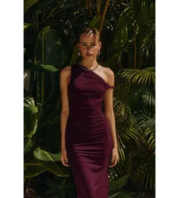Runaway The Label Karmina Midi Dress Merlot Size AU 8 for rent on The Volte - image 7