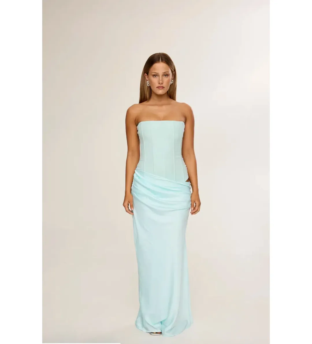 HNTR The Label Huxley Gown Aqua Size 8 for rent on The Volte - main image