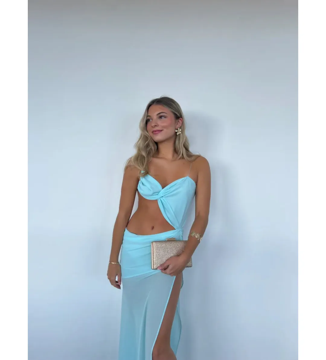 Natalie Rolt Dahlia Maxi Dress Baby Blue Size 1 AU 8 for rent on The Volte - main image