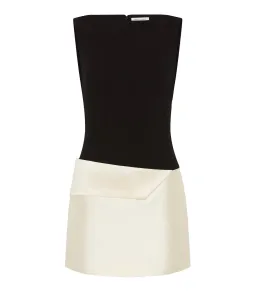 Rachel Gilbert Rikki Foldover Stretch-crepe Mini Dress in Black/White Size AU 12 for rent on The Volte - image 4