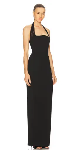  Rachel Gilbert Maria Haltereck Gown In Crepe Black Size 8 for rent on The Volte - image 1
