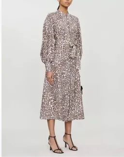 Zimmermann Sabotage Button Up Midi Dress Soft Leopard Size AU 8 for rent on The Volte - image 1
