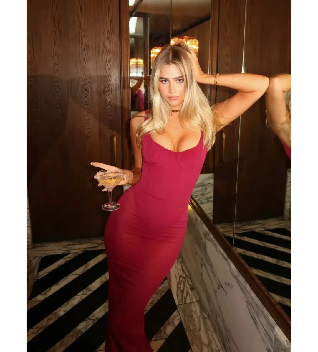 House of CB Robina Maxi Dress Wine Size 8  for rent on The Volte - main image