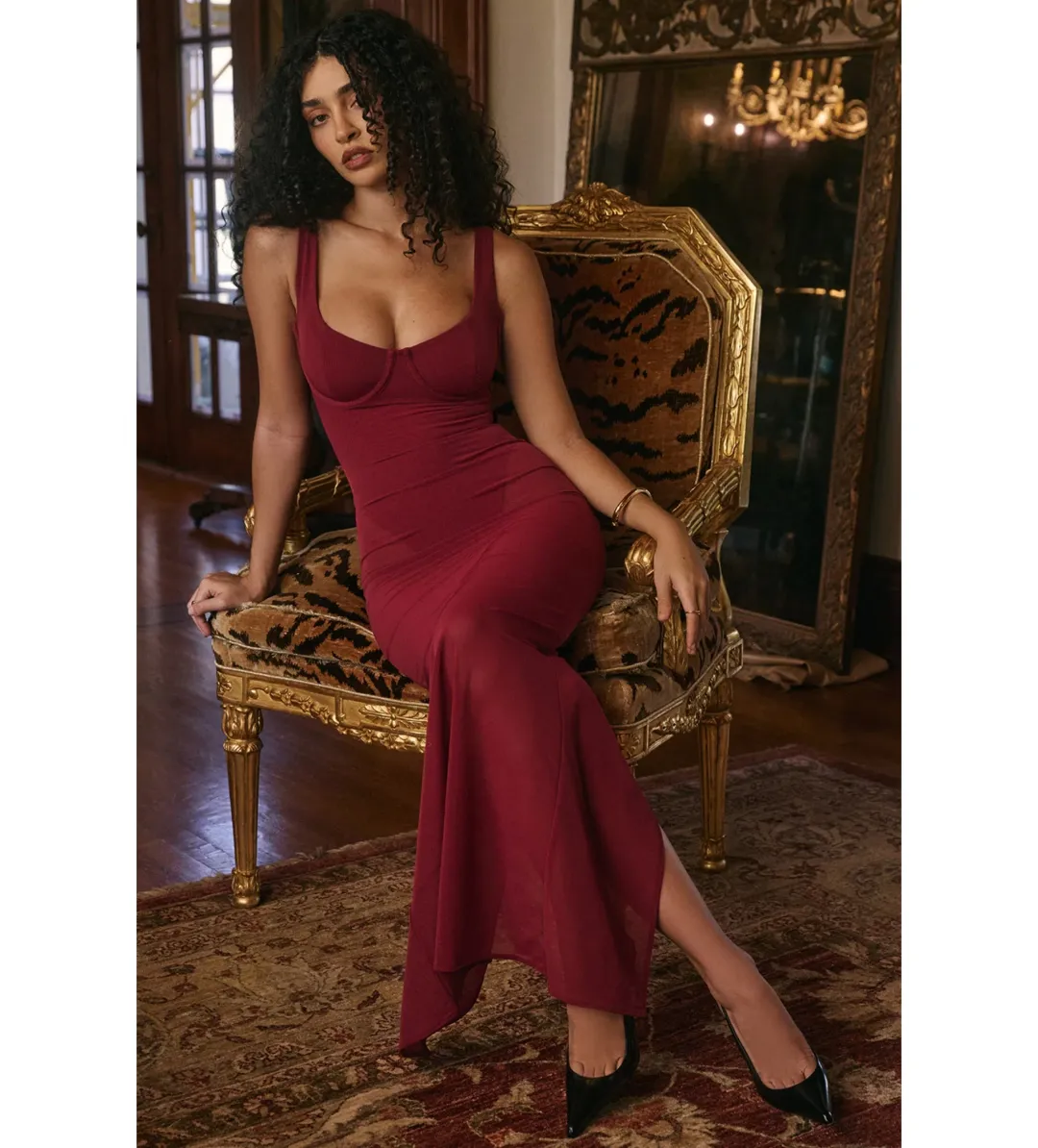 House of CB Robina Maxi Dress Wine Size 8  for rent on The Volte - main image