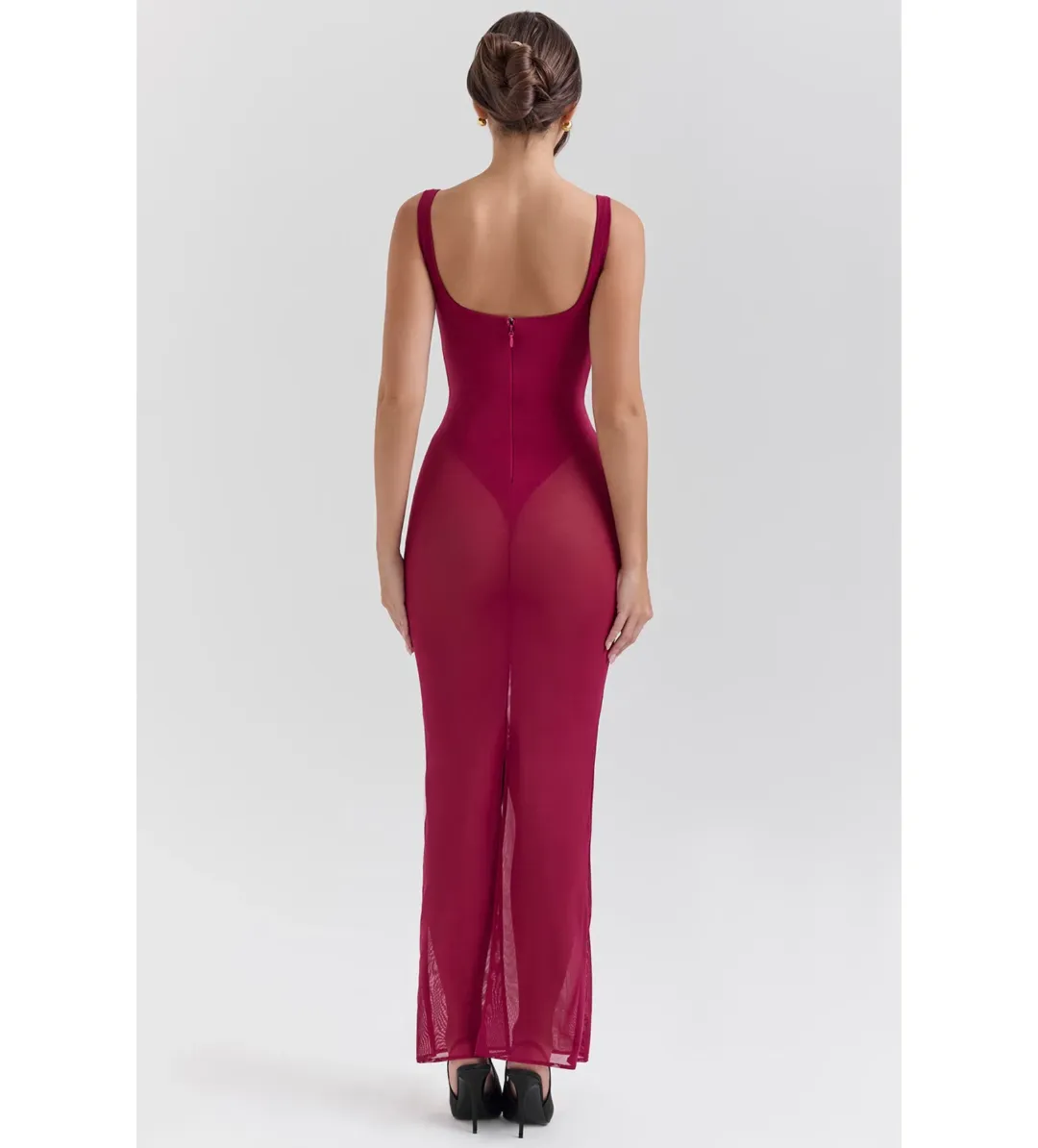 House of CB Robina Maxi Dress Wine Size 8  for rent on The Volte - main image