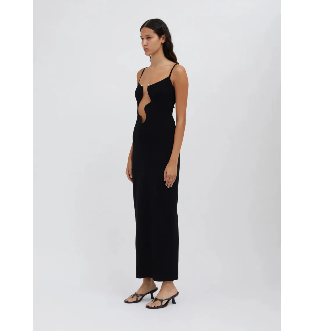 Christopher Esbar Salacia Wire Column Maxi Dress Black Size 8 for rent on The Volte - main image