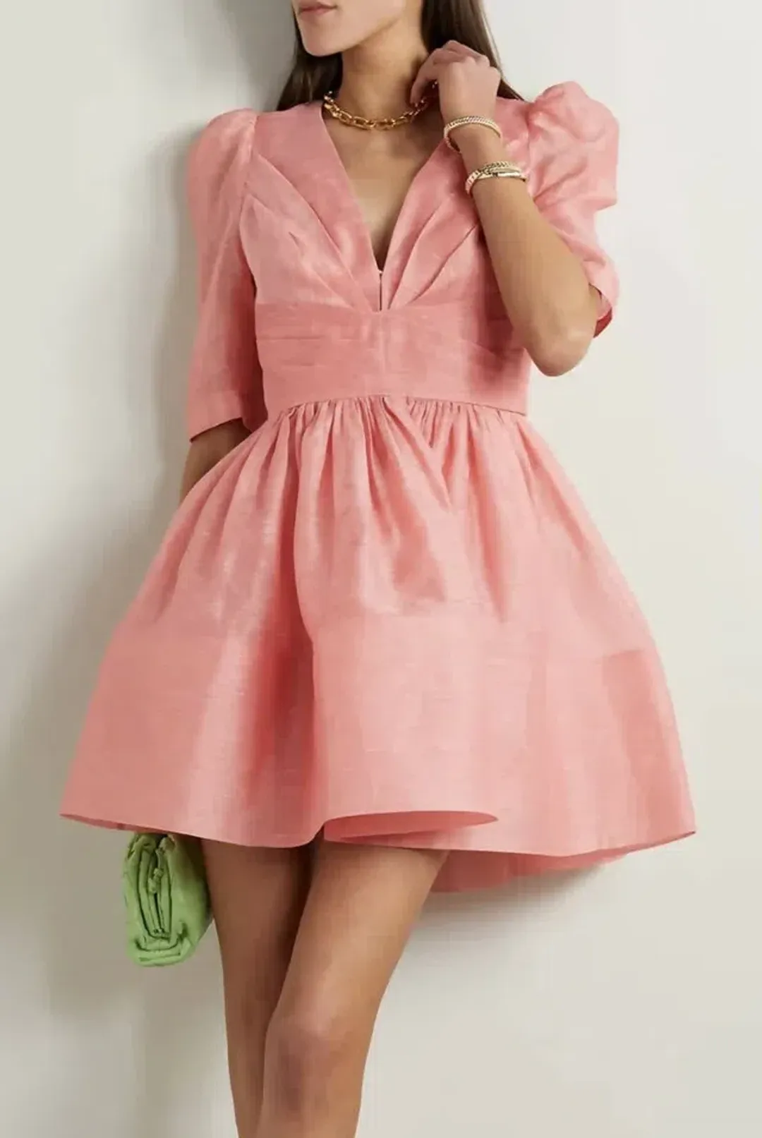 Zimmermann The Wonderland Sleeved Mini Dress Guava Size 3 / AU 14 for rent on The Volte - main image