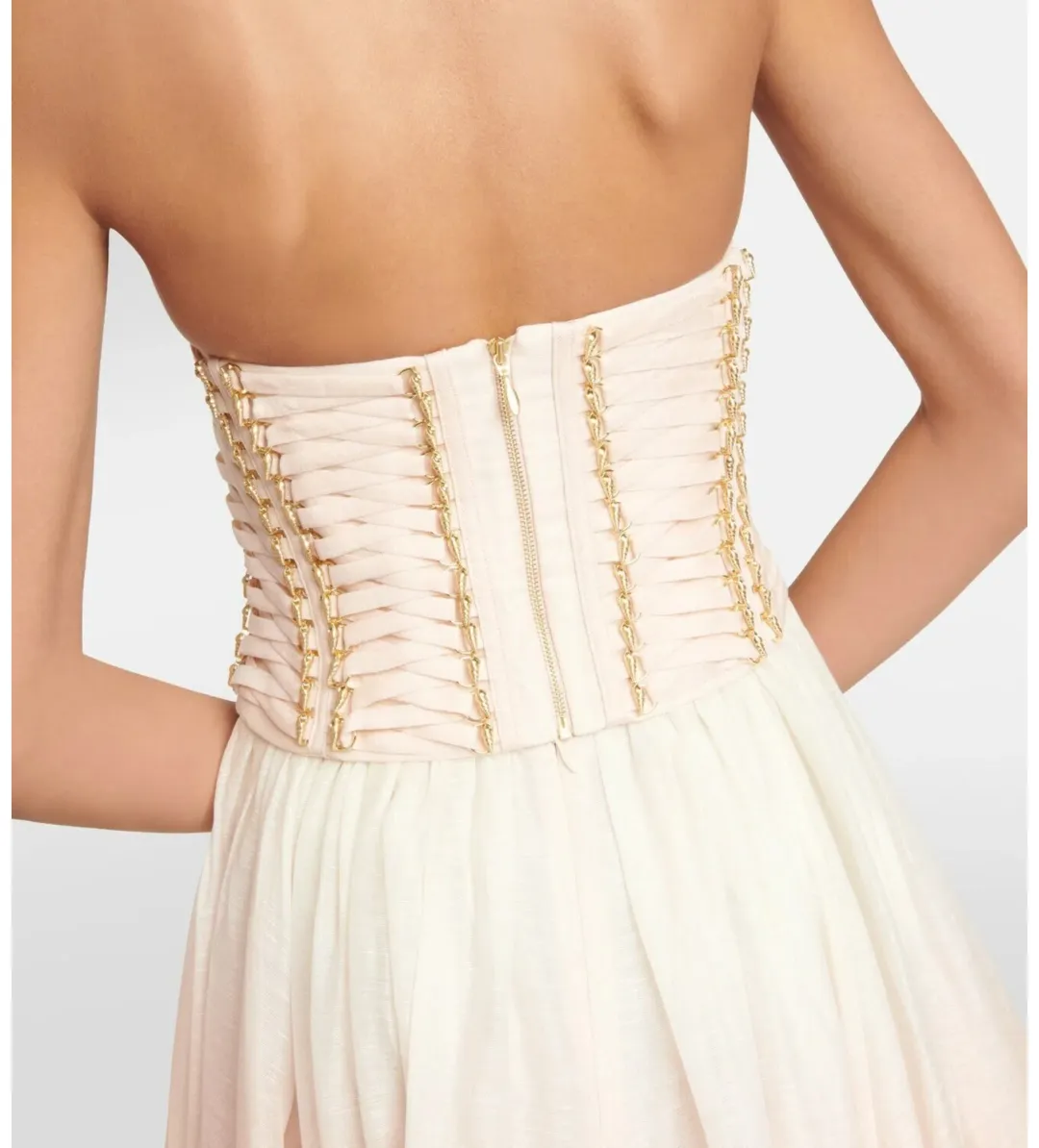 Zimmermann Wonderland Lace Up Midi Dress Sunset Ombre Size 2 AU 12 for rent on The Volte - main image