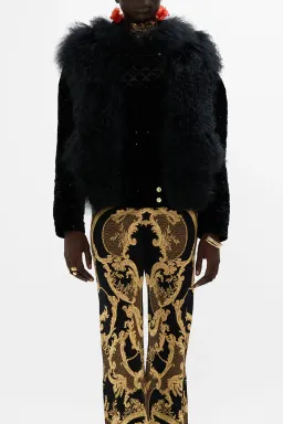 Camilla Magic In The Manuscripts Velvet Jacket with Fur Panels Black Size S/ Size AU 10 for rent on The Volte - image 4