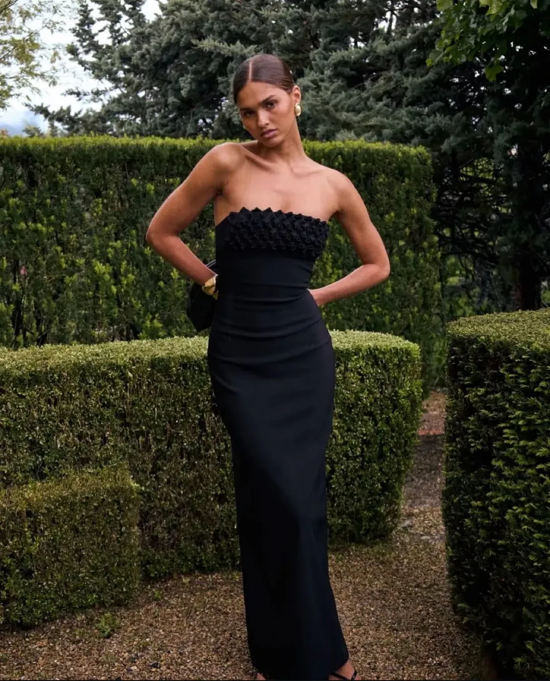 Ance Gria Margo Maxi Dress in Black Size 8/Small  for rent on The Volte - main image