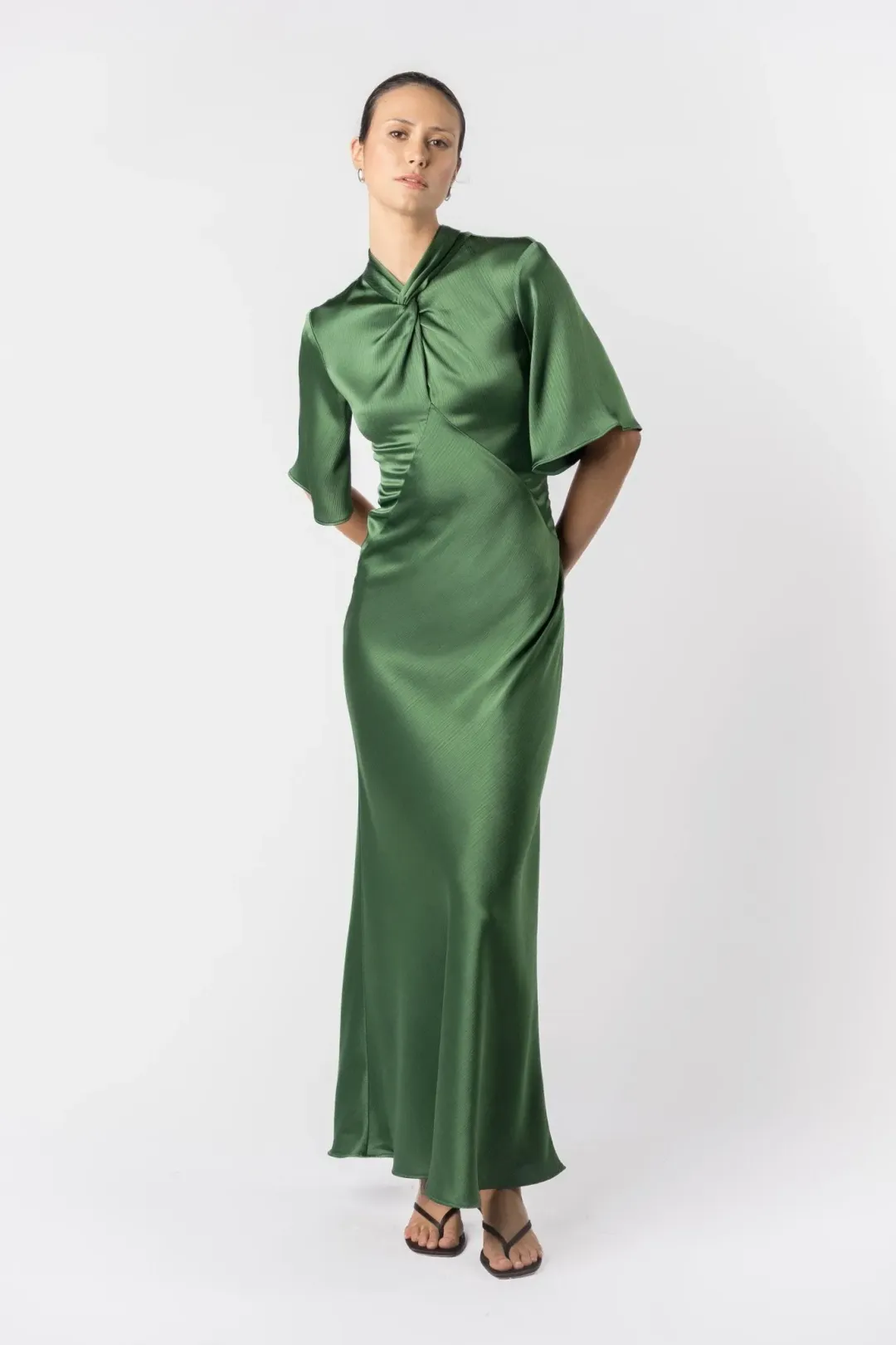 One Fell Swoop Claret Dress Matilda Green Size AU 12 for rent on The Volte - main image