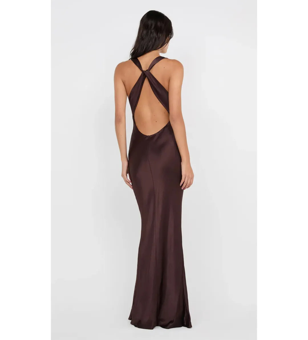 Bec and Bridge Gia Halter Maxi Dress in Dark Chocolate Size XS / AU 6 for rent on The Volte - main image
