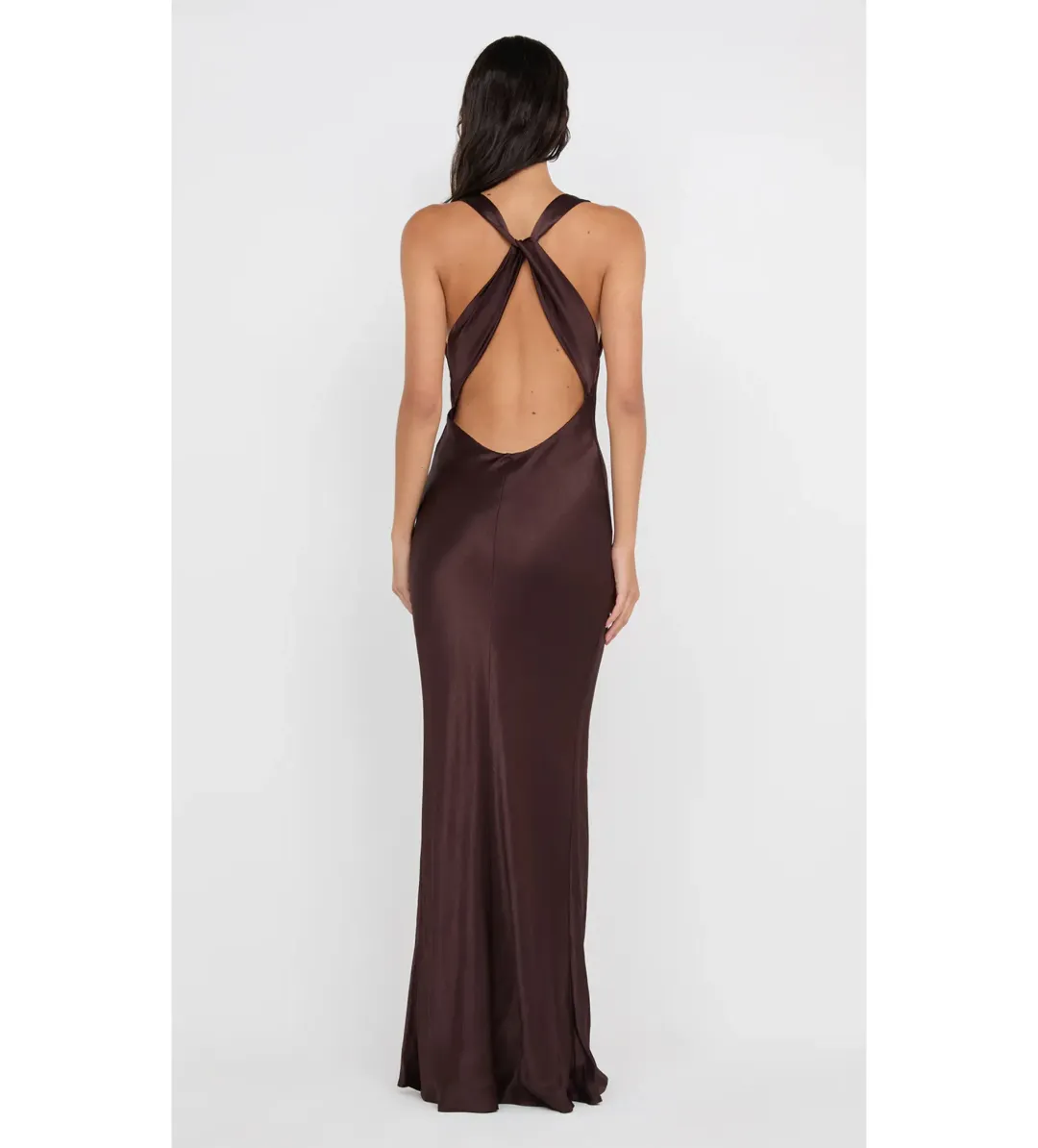 Bec & Bridge Gia Halter Maxi Dress Dark Chocolate Size 8 for rent on The Volte - main image