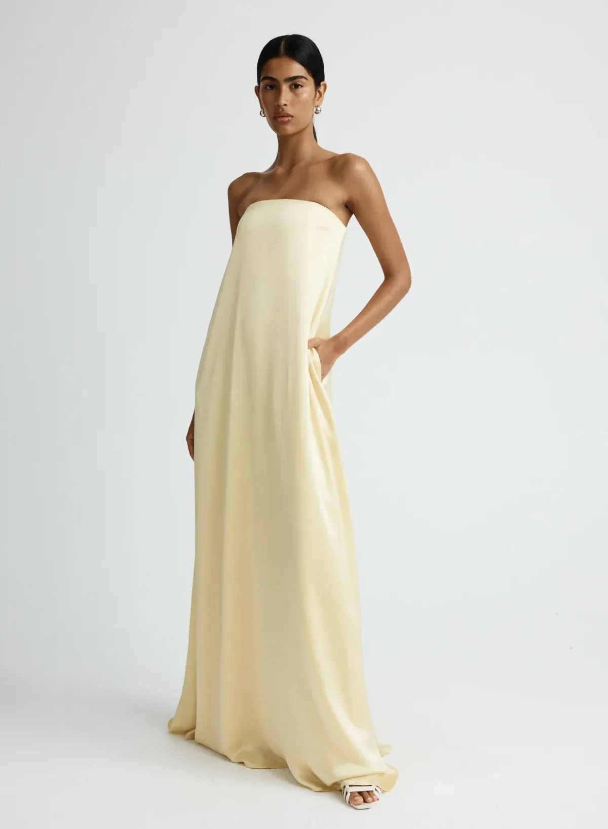 Anna Quan Delfina Maxi Dress in Champagne Size 12 for rent on The Volte - main image
