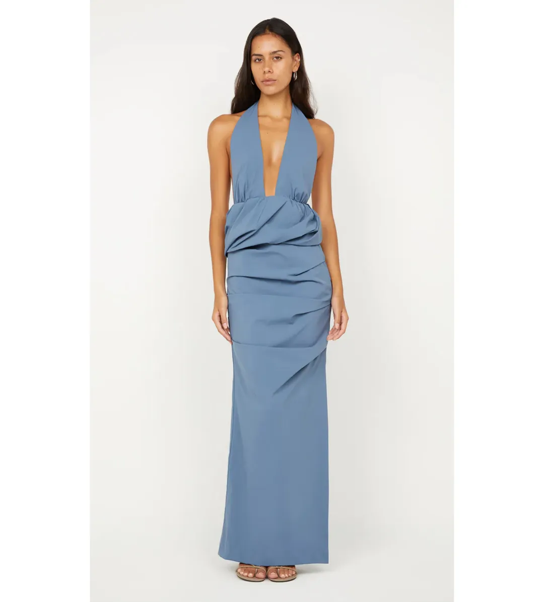 Bec & Bridge Priscilla Bubble Maxi Dress Steel Blue Size 6 for rent on The Volte - main image