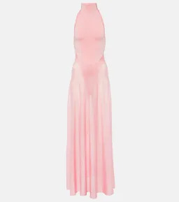 ALAÏA Turtleneck Maxi Dress Pink Size Au 8 for rent on The Volte - image 4