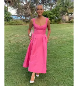 Rebecca Vallance Lyla Midi Dress Hot Pink Size 14 AU for rent on The Volte - image 1