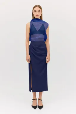 Bianca Spender Royal Chiffon Cezzane Top Size AU 8 for rent on The Volte - image 3