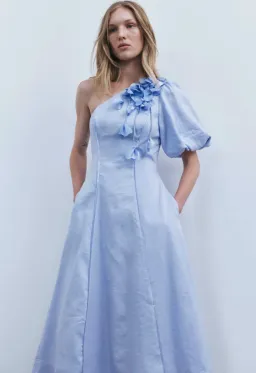 Aje Camille Midi Dress Blue Size 8 for rent on The Volte - image 5