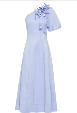 Aje Camille Midi Dress Blue Size 8 for rent on The Volte - image 7