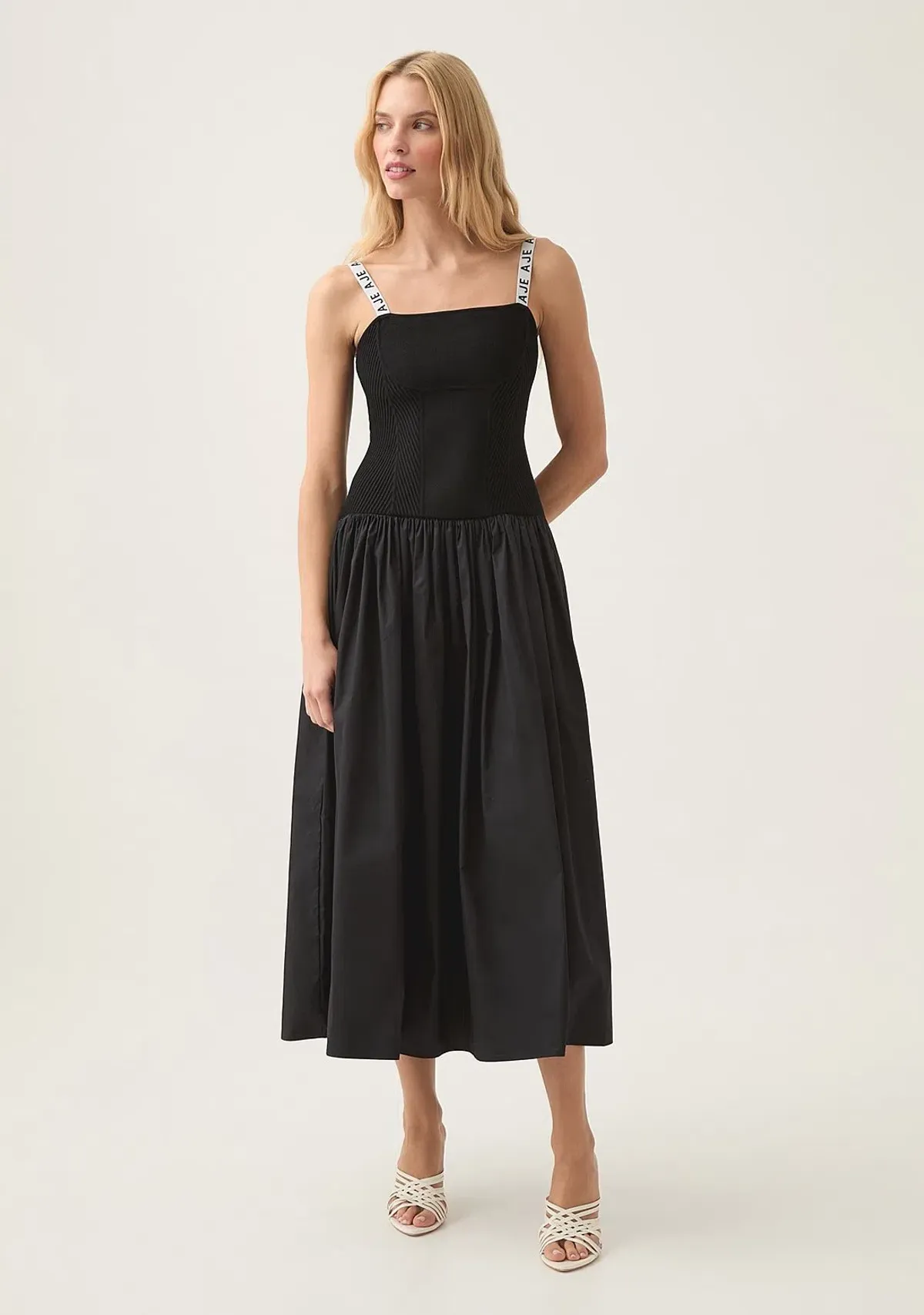 Aje Leana Knit Midi Dress in Black Size M / AU 10 for rent on The Volte - main image