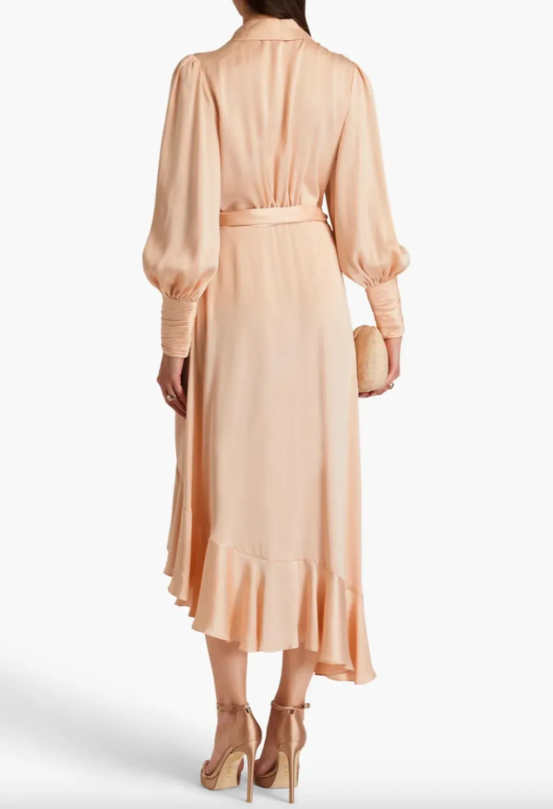 Zimmermann Silk Wrap Midi Dress Blush Size 3 / AU 14 for rent on The Volte - main image