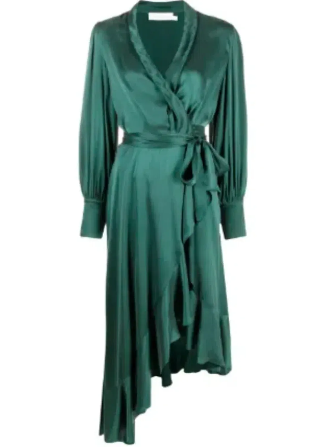 Zimmermann Silk Wrap Midi Dress - Green - Size 3 for rent on The Volte - main image