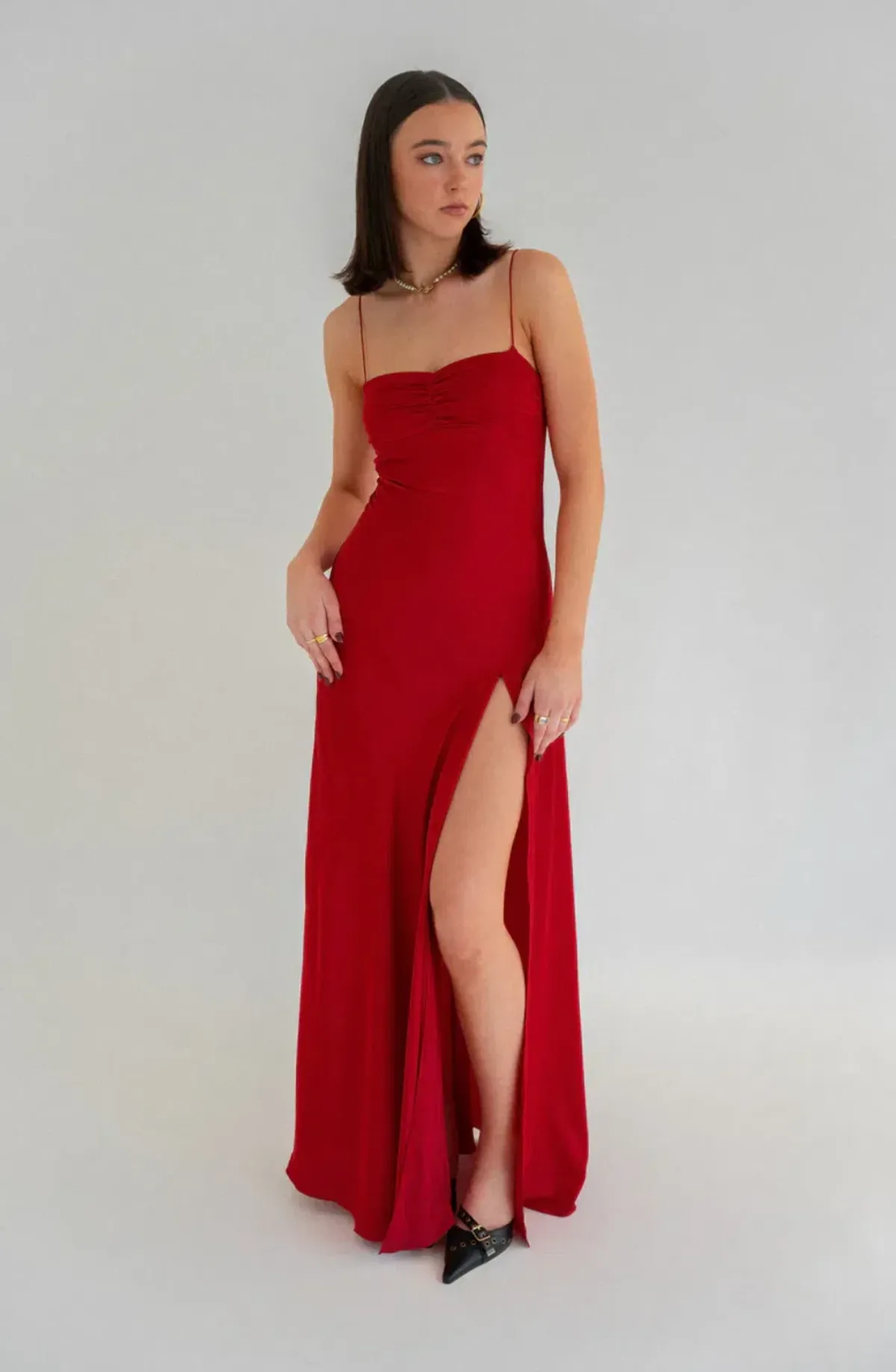 HNTR The Label Gaia Gown Wine Size S/ AU 8 for rent on The Volte - main image