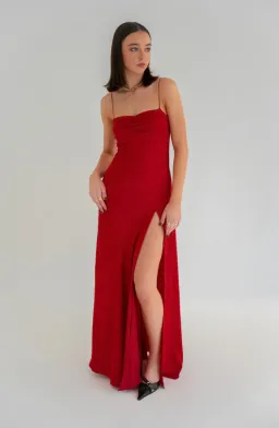 HNTR The Label Gaia Gown Wine Size S/ AU 8 for rent on The Volte - image 1