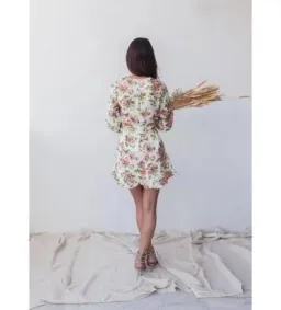 Zimmermann Radiate Flounce Shift Mini Dress Watermelon Bouquet Floral Size 0/AU 8 for rent on The Volte - image 3