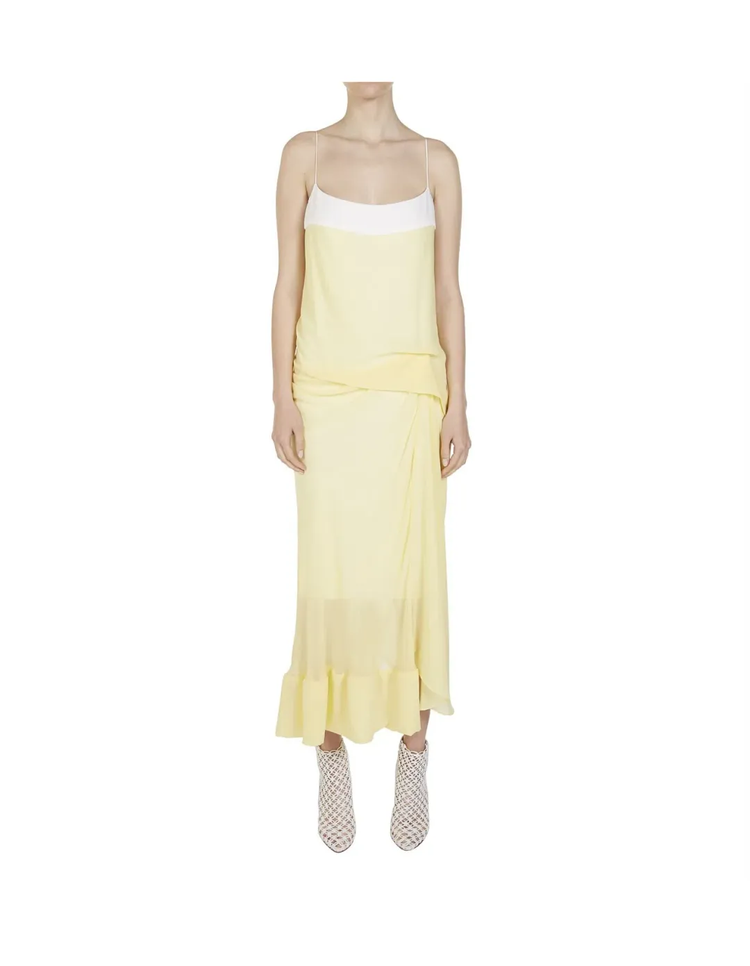 Christopher Esber Waffled Hem Yellow Dress Size AU 8 for rent on The Volte - main image