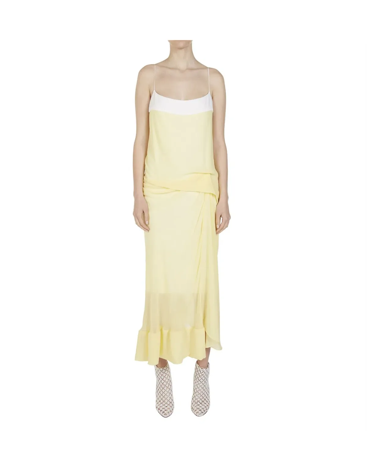 Christopher Esber Waffled Hem Yellow Dress Size AU 8 for rent on The Volte - main image
