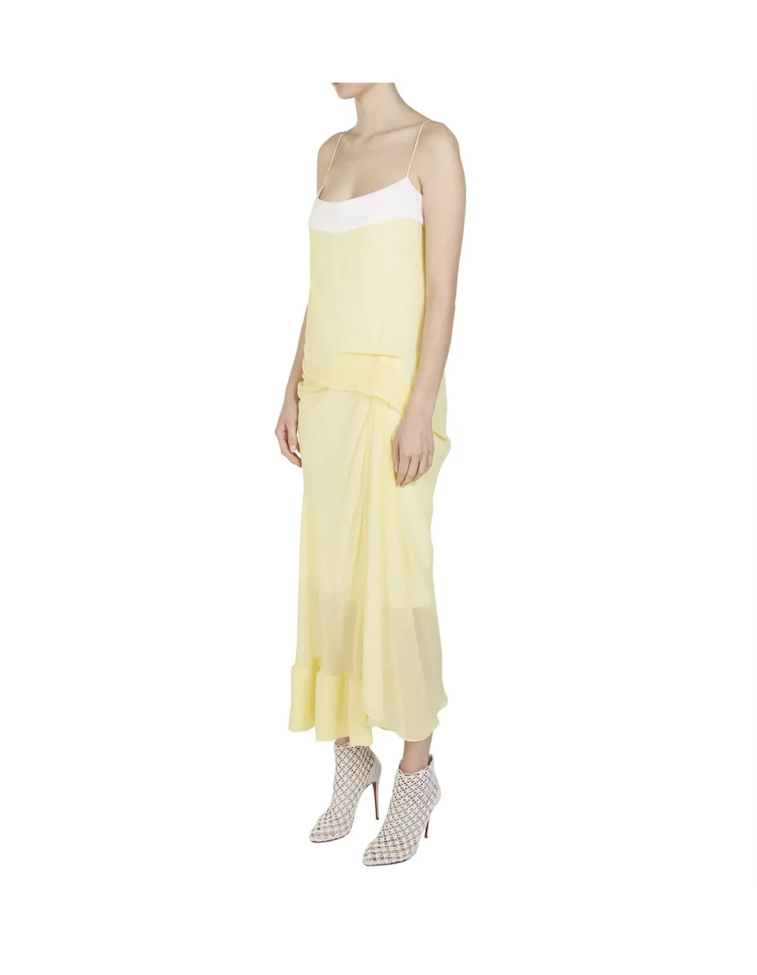 Christopher Esber Waffled Hem Yellow Dress Size AU 8 for rent on The Volte - main image