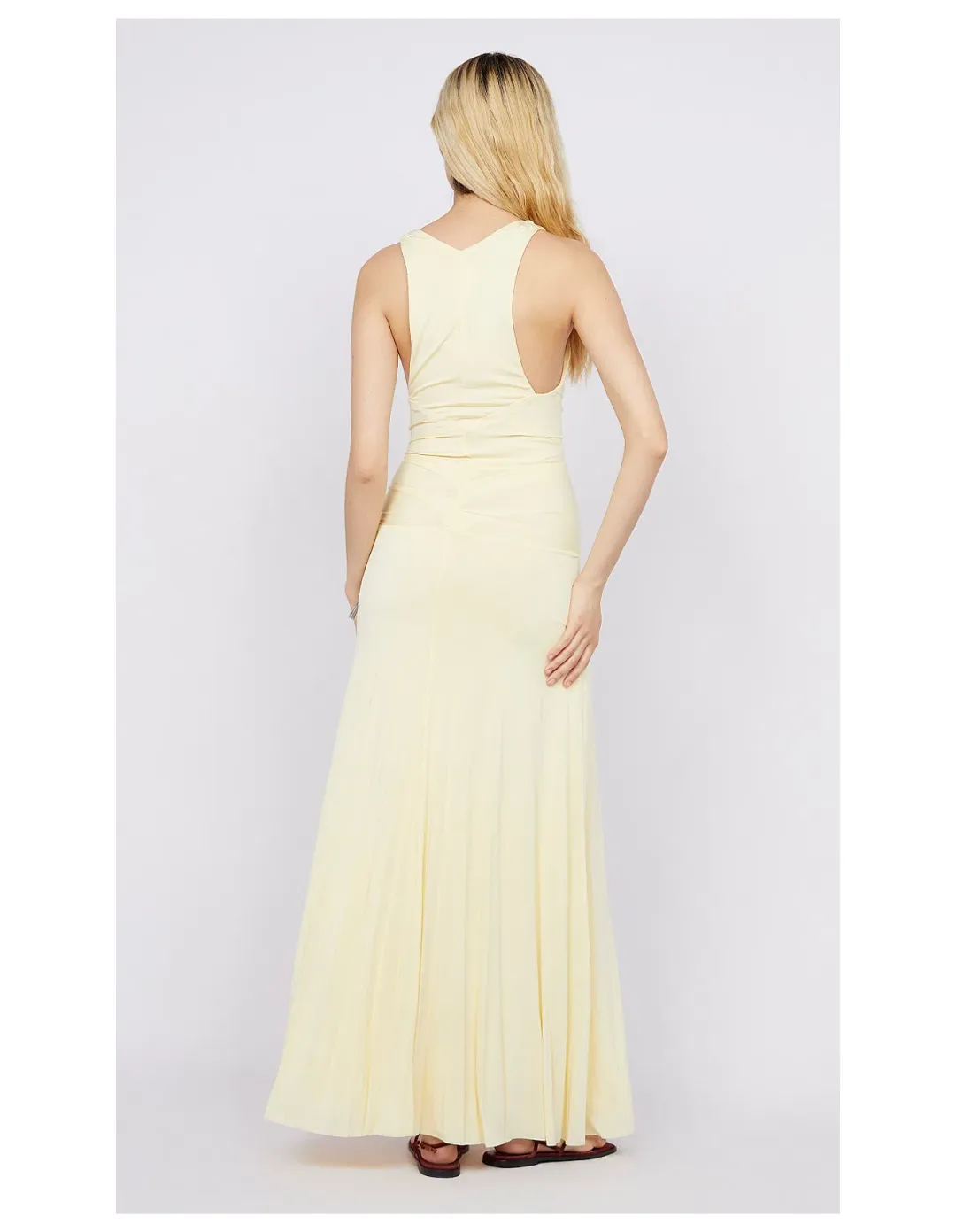Bec & Bridge Greta Gown Maxi Dress in  Butter Size AU 6 for rent on The Volte - main image