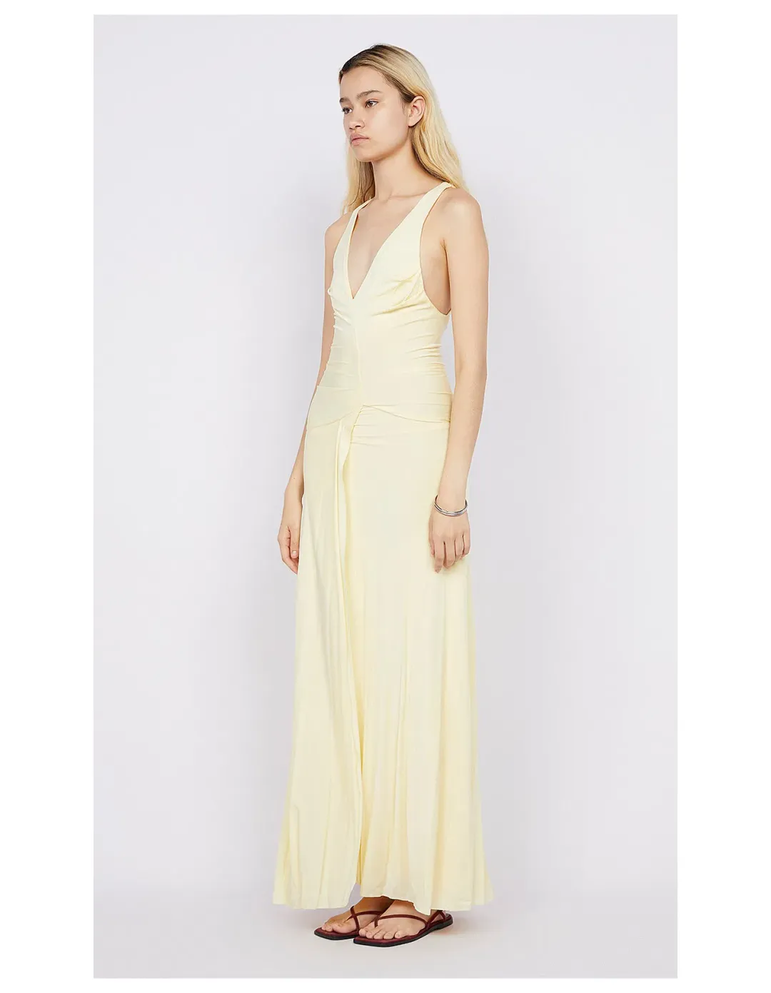 Bec & Bridge Greta Gown Maxi Dress in  Butter Size AU 6 for rent on The Volte - main image