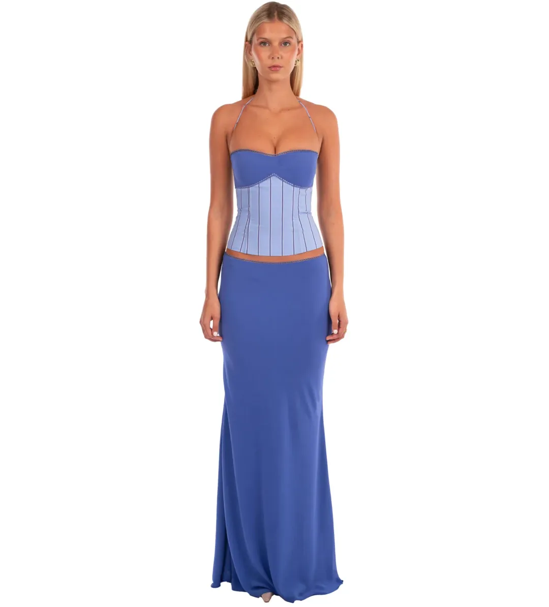 I Am Delilah Angelina Corset & Maxi Skirt in Bluebell Size S / AU 8  for rent on The Volte - main image