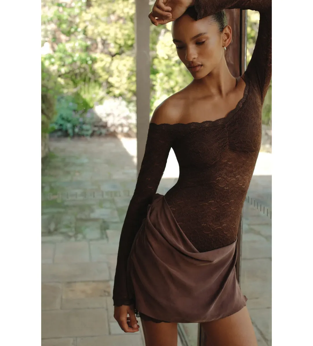 Ownley Tahnee Mini Dress Chocolate Size S/AU 8 for rent on The Volte - main image