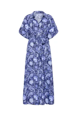 Palm Noosa Carla Dress Blue Paisley Size AU 8 for rent on The Volte - image 3