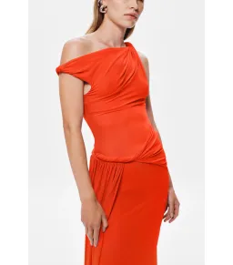 Misha Sisal Mesh Maxi Dress Chilli Red Size M / AU 10 for rent on The Volte - image 4