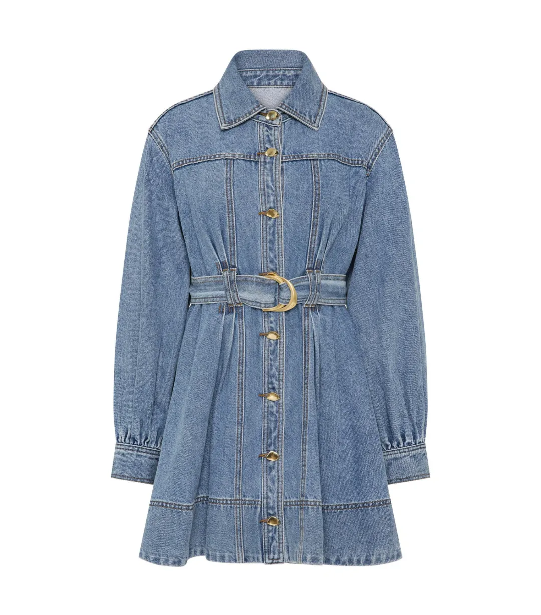 Aje Lane Denim Mini Dress Coastal Wash Size AU 8 for rent on The Volte - main image