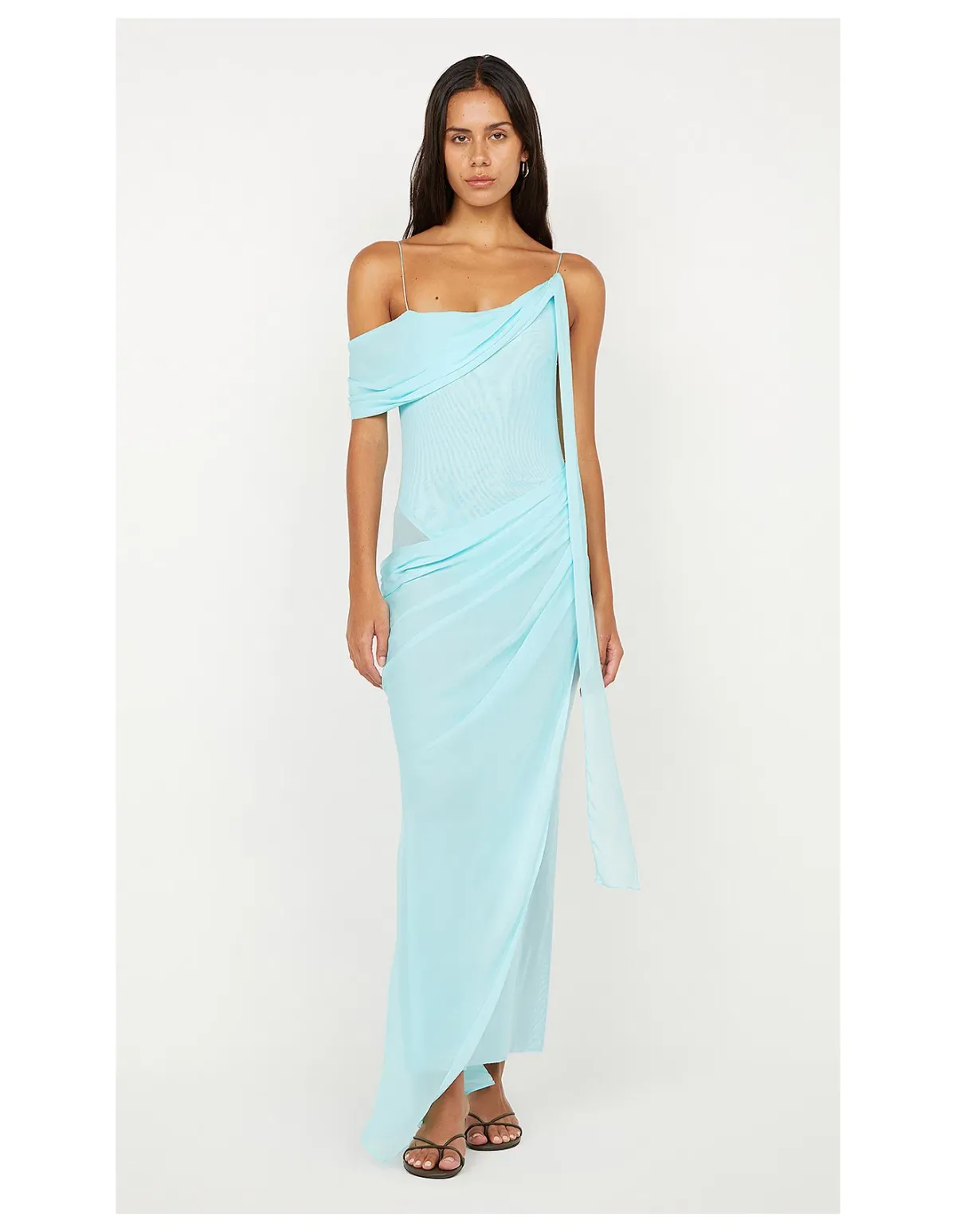 Bec & Bridge Danka Asym Maxi Dress in Turquoise Size 8 for rent on The Volte - main image