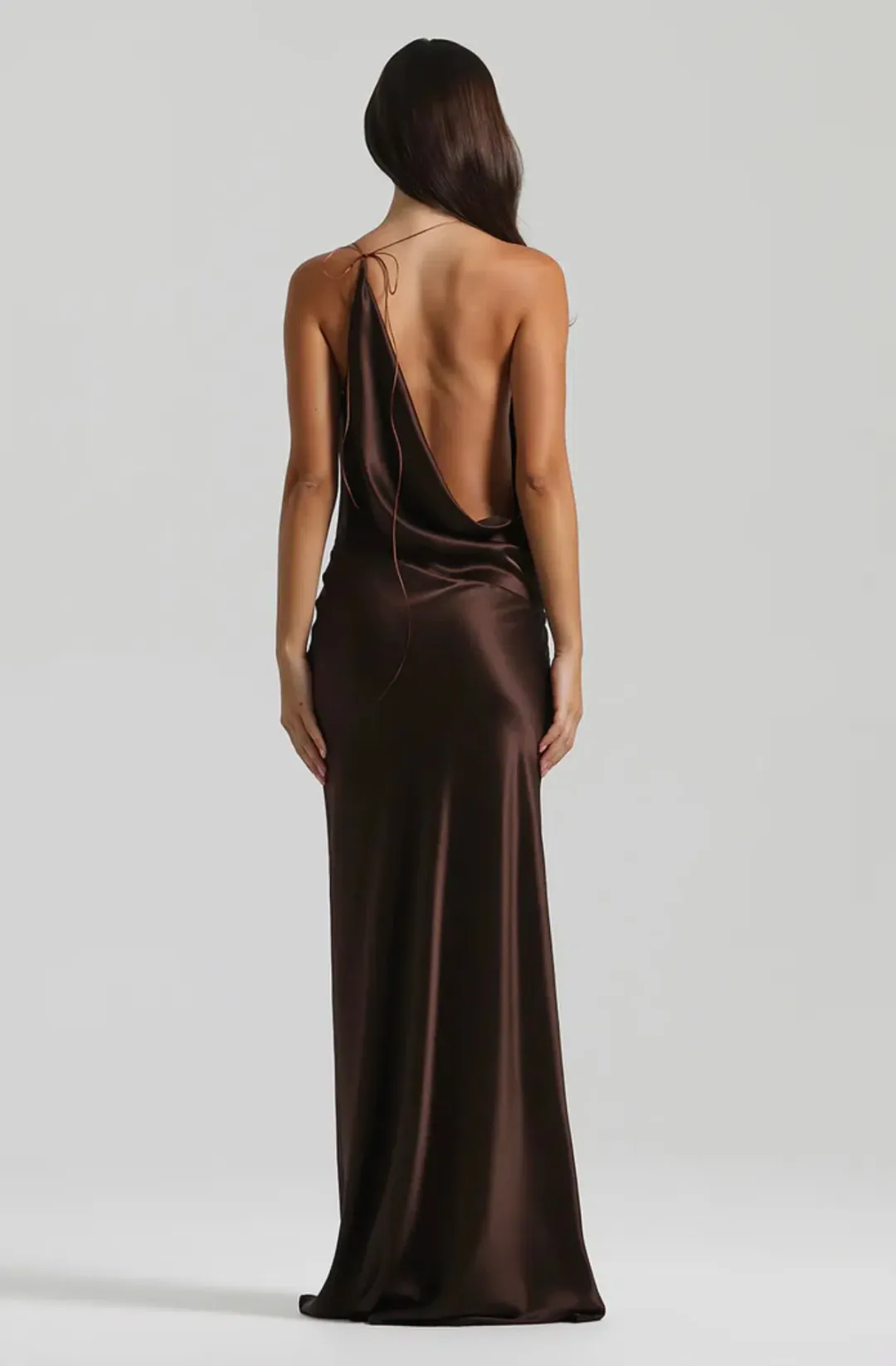 Natalie Rolt Gabi Gown Espresso Size 6 for rent on The Volte - main image