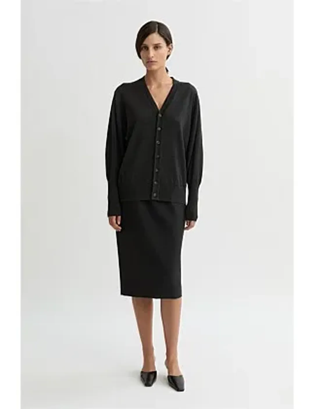 Willow Astrid Wool Pencil Skirt Black Size 6 for rent on The Volte - main image
