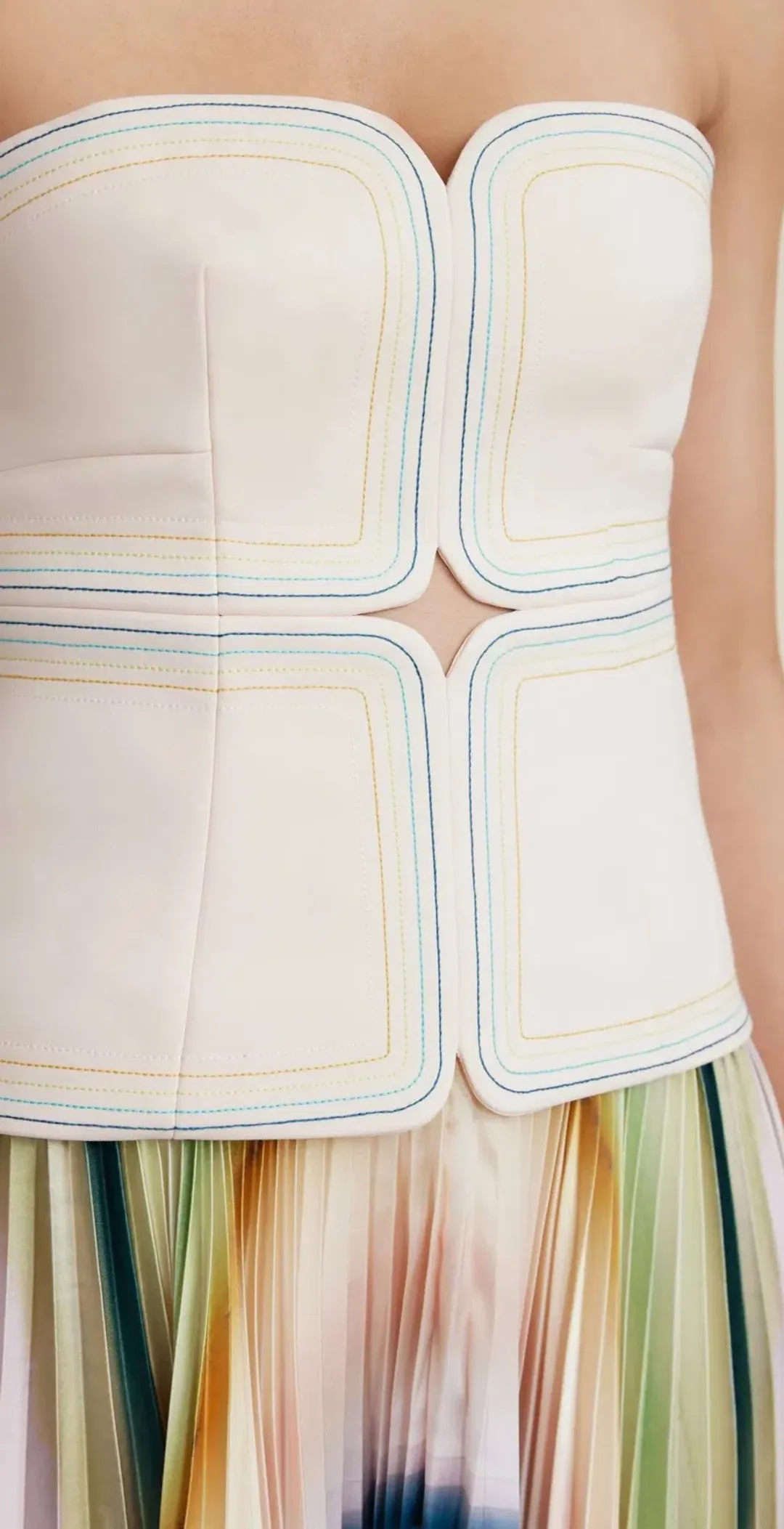 Acler Avonlea Midi Dress in Watercolour Stripe Size 8 for rent on The Volte - main image