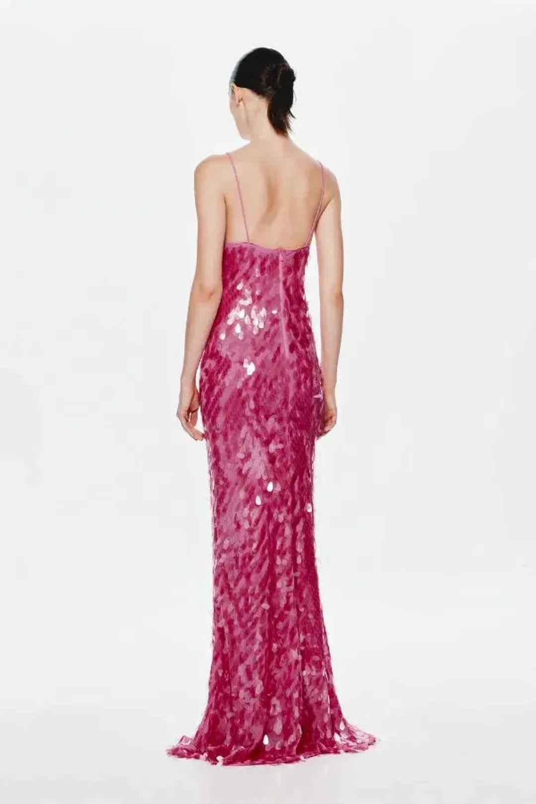 MISHA The Sapphire Sequin Maxi Dress Fuchsia Size 6/XS for rent on The Volte - main image