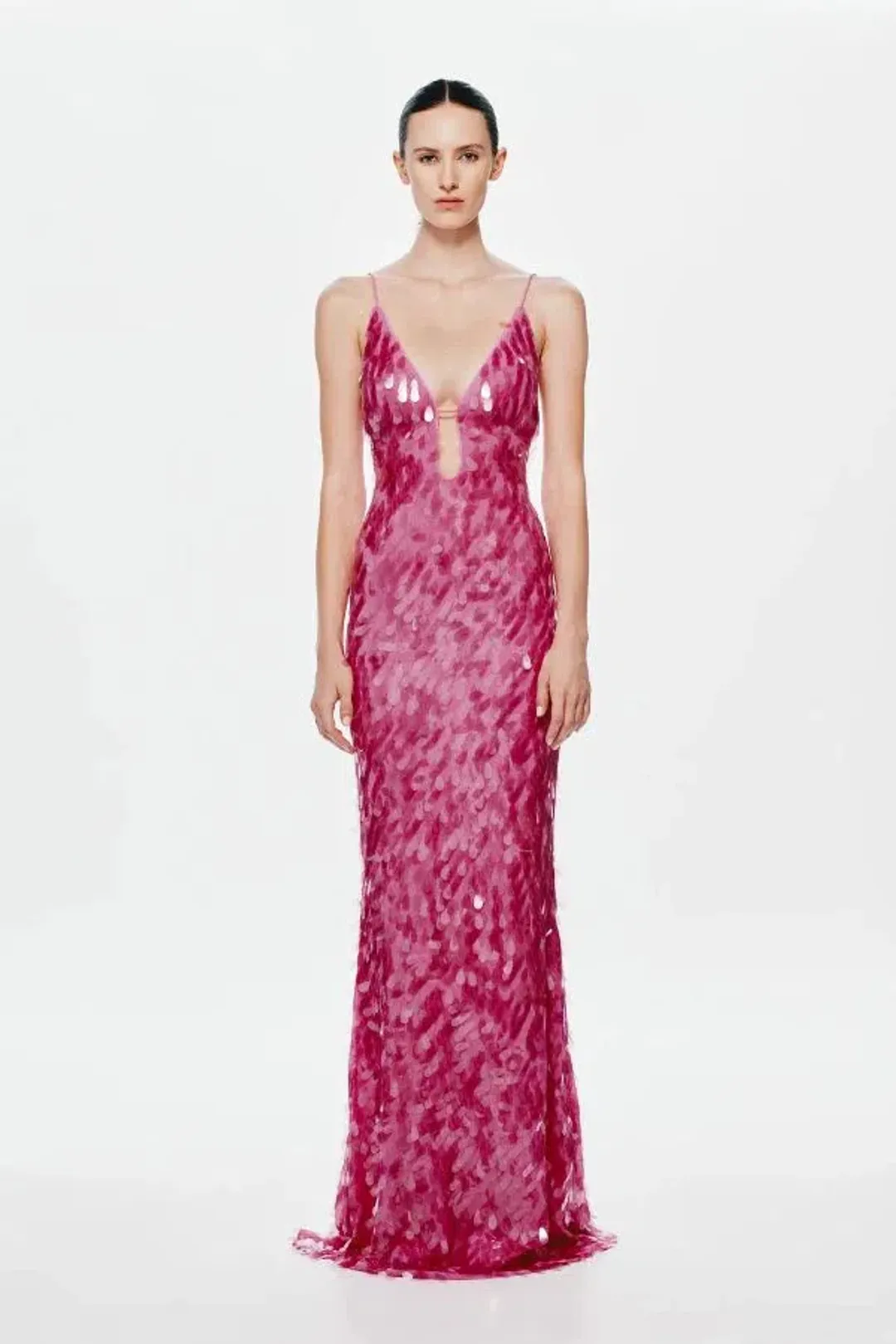 MISHA The Sapphire Sequin Maxi Dress Fuchsia Size 6/XS for rent on The Volte - main image